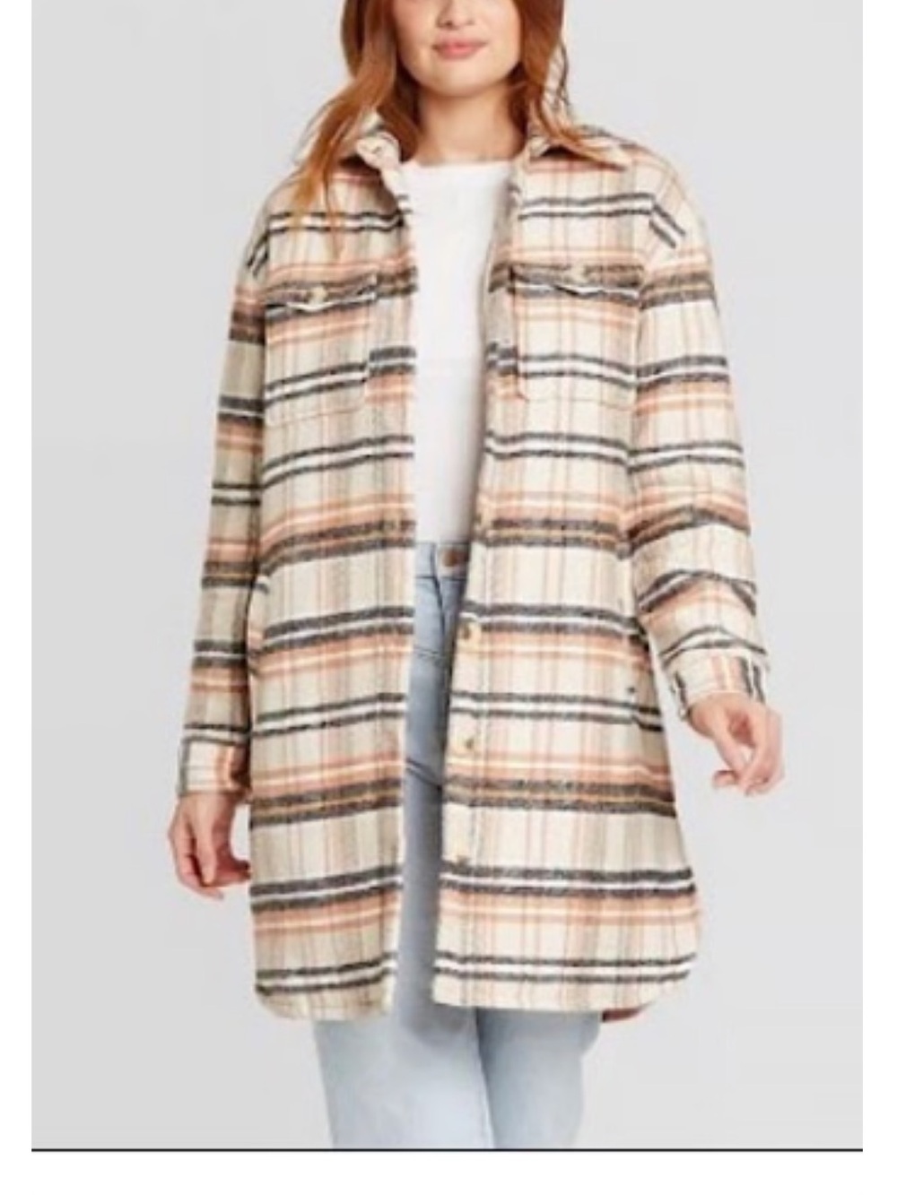 TARGET UNIVERSAL THREAD Mid Length Plaid Shacket
